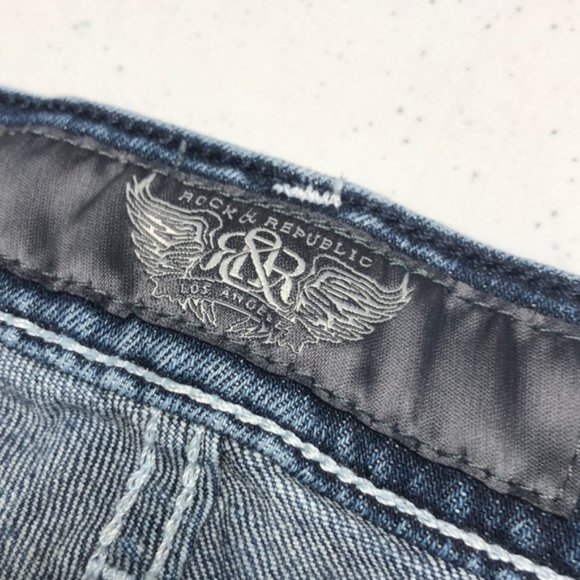 VINTAGE ROCK & REPUBLIC ANKLE CROP JEANS 28x25 🇺🇸 - Picture 2 of 13
